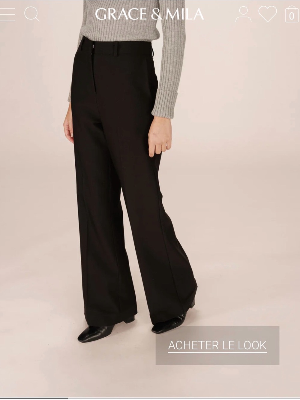 Grace & Mila Paris SINGER BLACK FLARED TAILORED TROUSERS black size M high rise